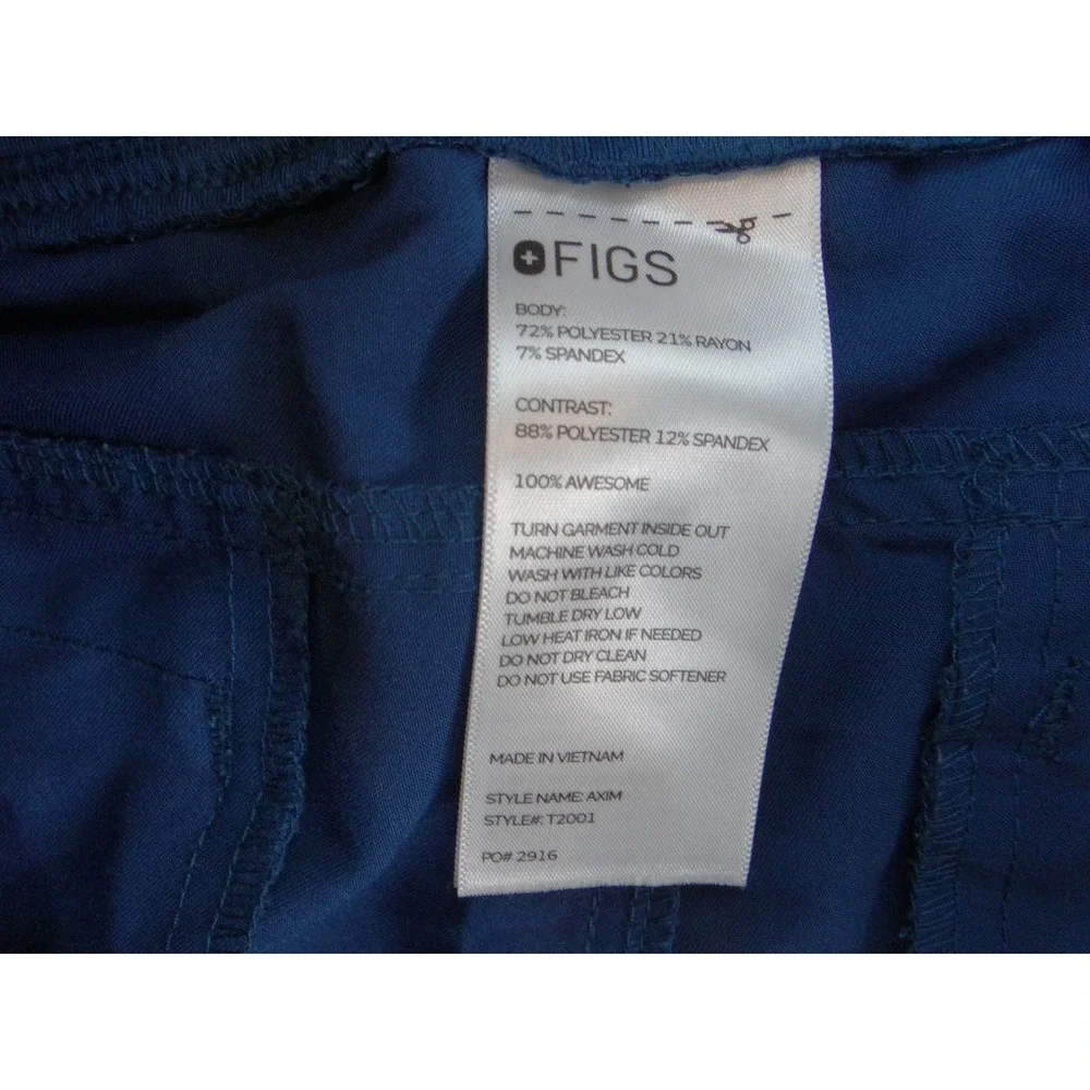 FIGS Axim Cargo Scrub Pants Mens Medium Blue Technical Collection T2001 Workwear